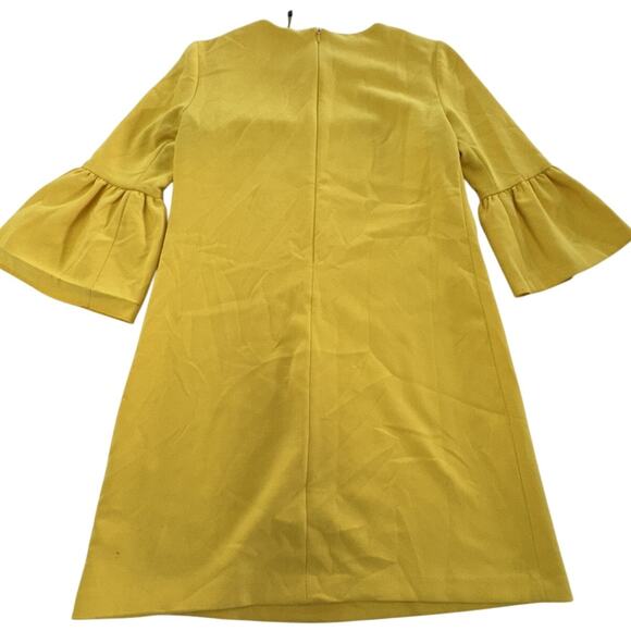 Zara Woman Dress Womens Extra Small Yellow Bell Sleeve Shift Mini - Picture 3 of 9